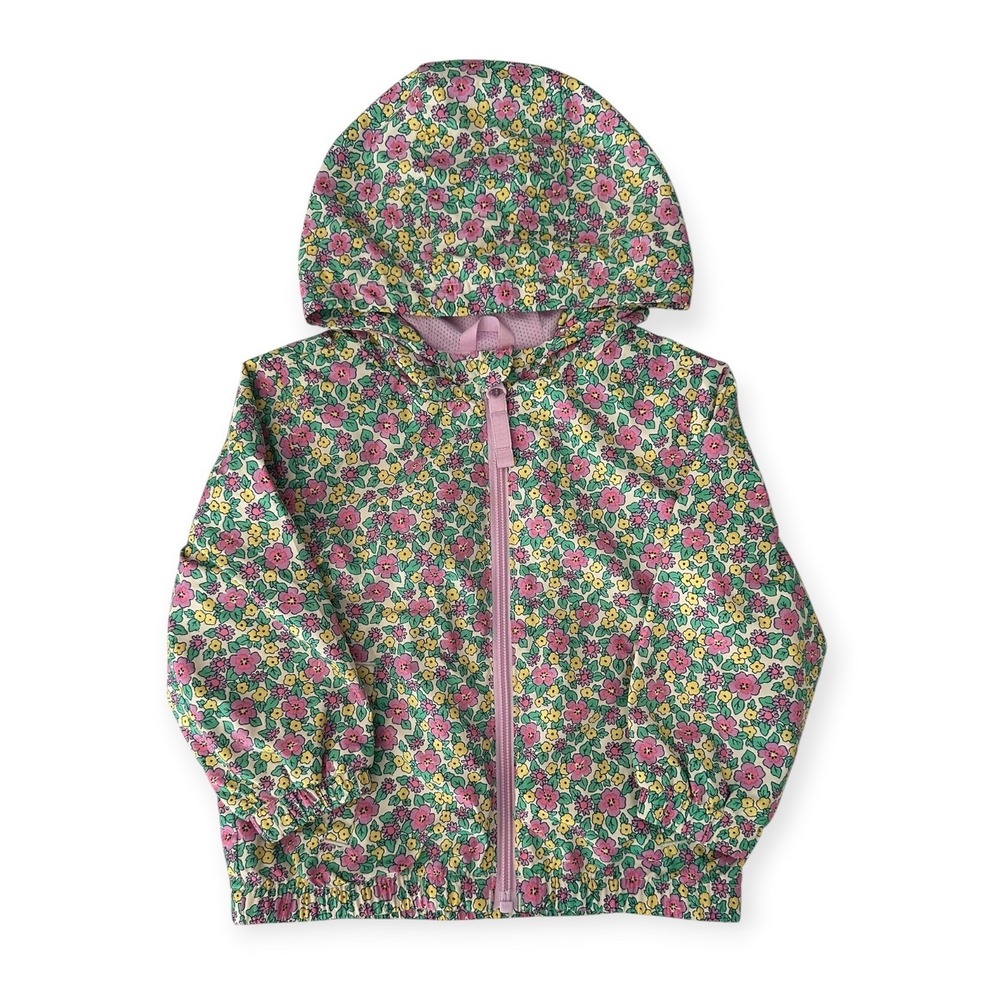 Cat & Jack Windbreaker Floral Multicolor Excellent 18M Kids